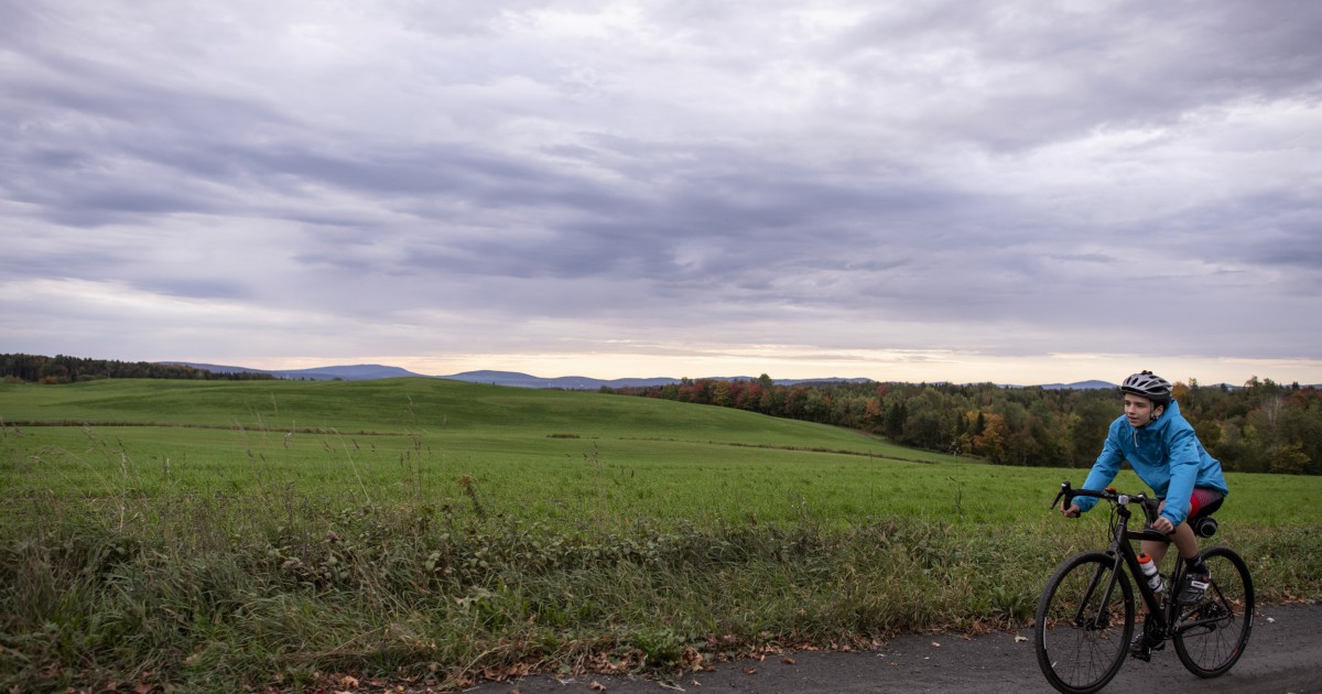 biking on gravel