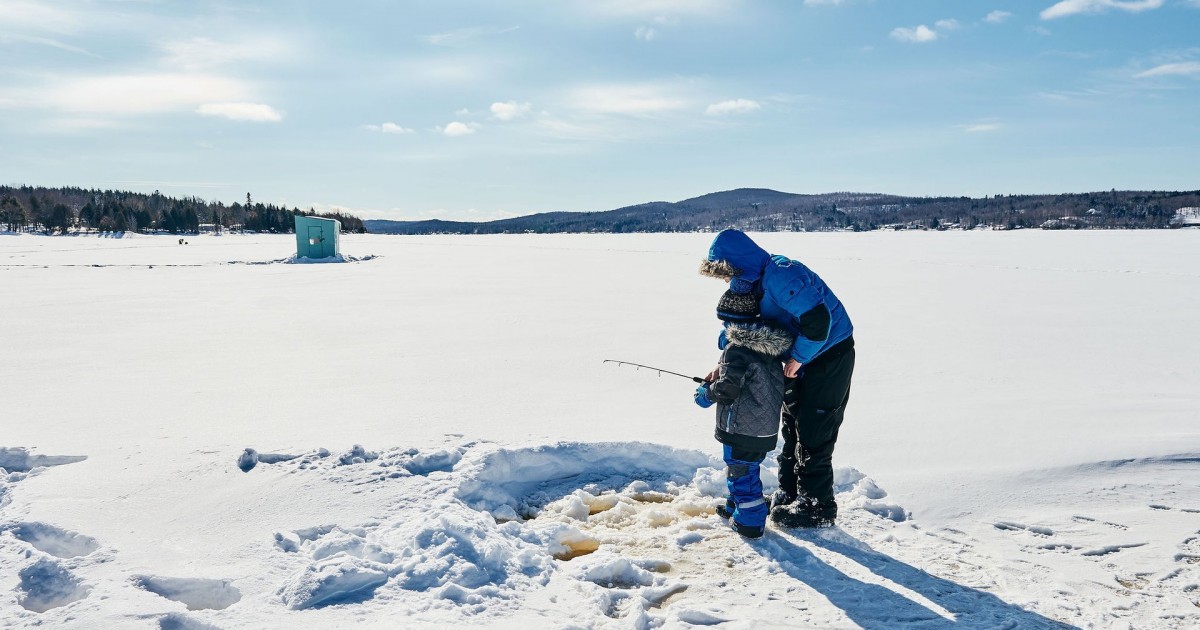 Ice fishing in Eastern Townships (Quebec)
